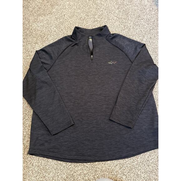 Greg Norman Shark 1/4 Zip Pullover Mens XXL Long Sleeve Gray Golf Golfing - Picture 1 of 6